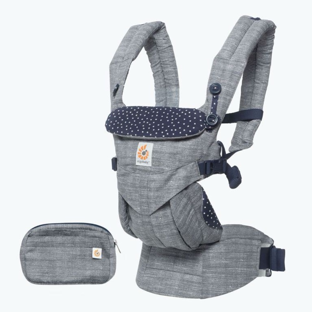 Ergobaby Omni 360 Carrier. Gray and Blue color with star design